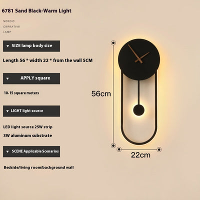 Light Luxury Living Room Creative Clock Bedroom Bedside Lamp