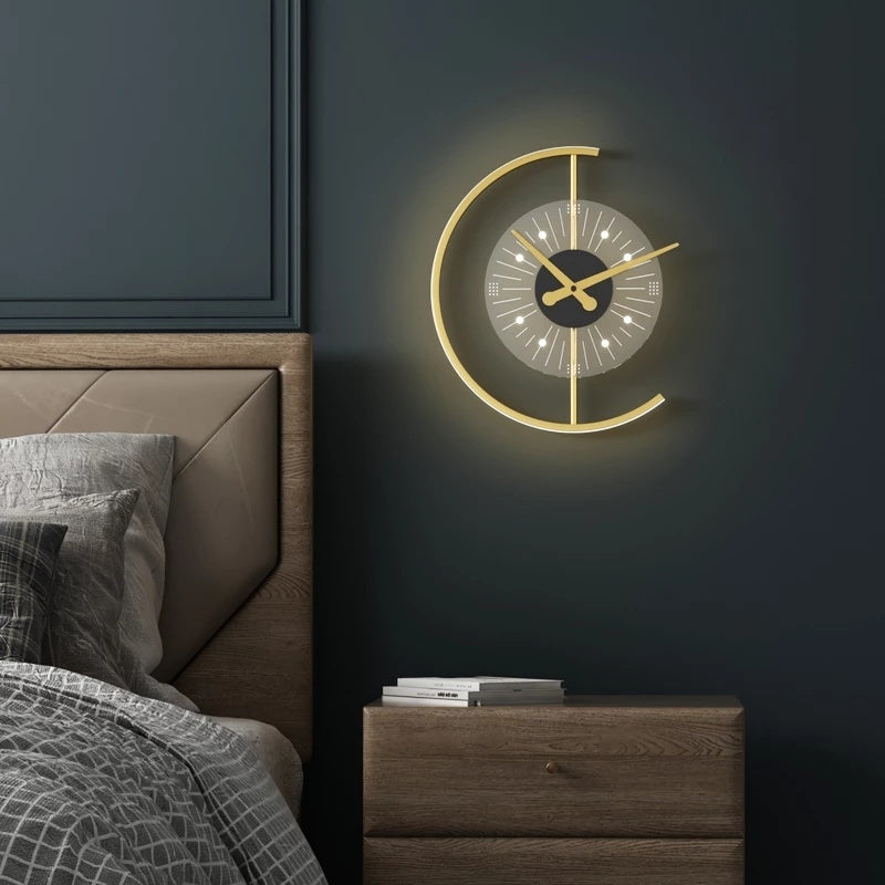 Light Luxury Living Room Creative Clock Bedroom Bedside Lamp