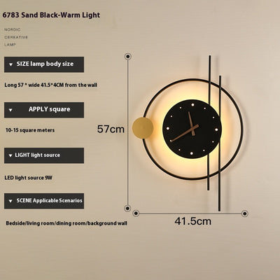 Light Luxury Living Room Creative Clock Bedroom Bedside Lamp