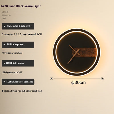 Light Luxury Living Room Creative Clock Bedroom Bedside Lamp