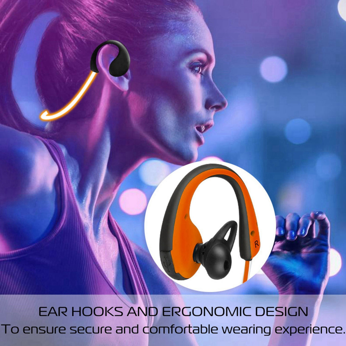 1Pc Wireless Sports Headsets Wireless V4.1 Neckband Earphones