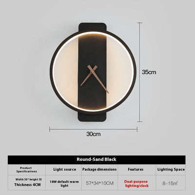 Light Luxury Living Room Creative Clock Bedroom Bedside Lamp