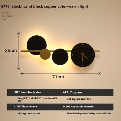 Light Luxury Living Room Creative Clock Bedroom Bedside Lamp