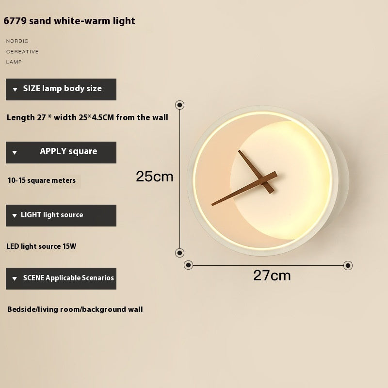 Light Luxury Living Room Creative Clock Bedroom Bedside Lamp