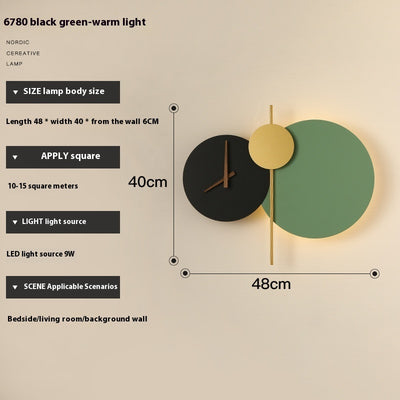 Light Luxury Living Room Creative Clock Bedroom Bedside Lamp