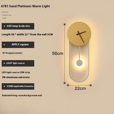 Light Luxury Living Room Creative Clock Bedroom Bedside Lamp