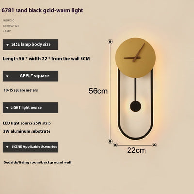 Light Luxury Living Room Creative Clock Bedroom Bedside Lamp