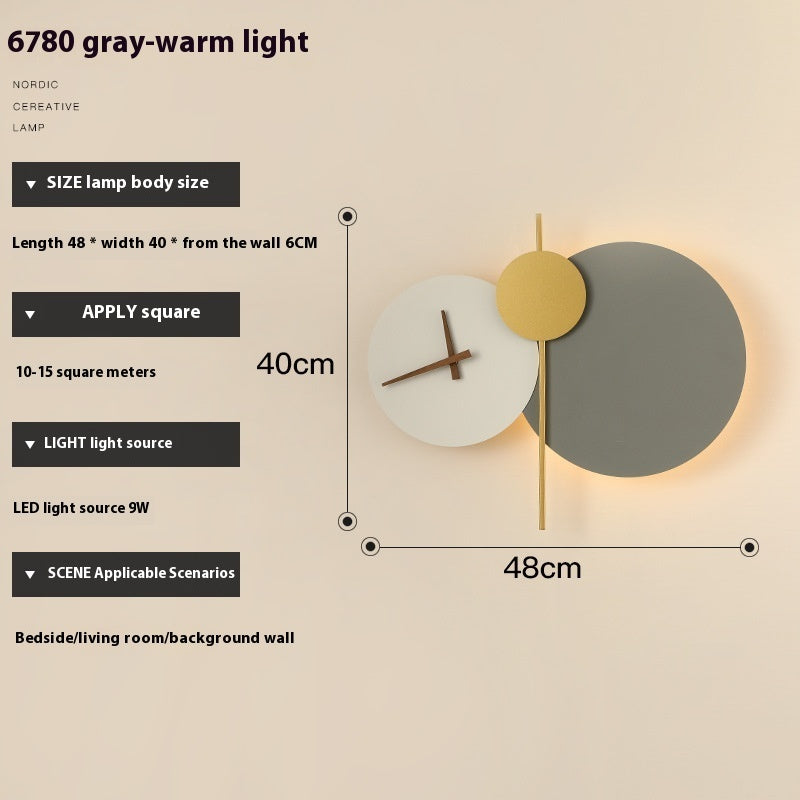 Light Luxury Living Room Creative Clock Bedroom Bedside Lamp