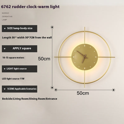 Light Luxury Living Room Creative Clock Bedroom Bedside Lamp