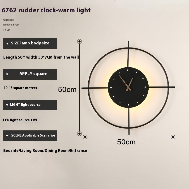 Light Luxury Living Room Creative Clock Bedroom Bedside Lamp